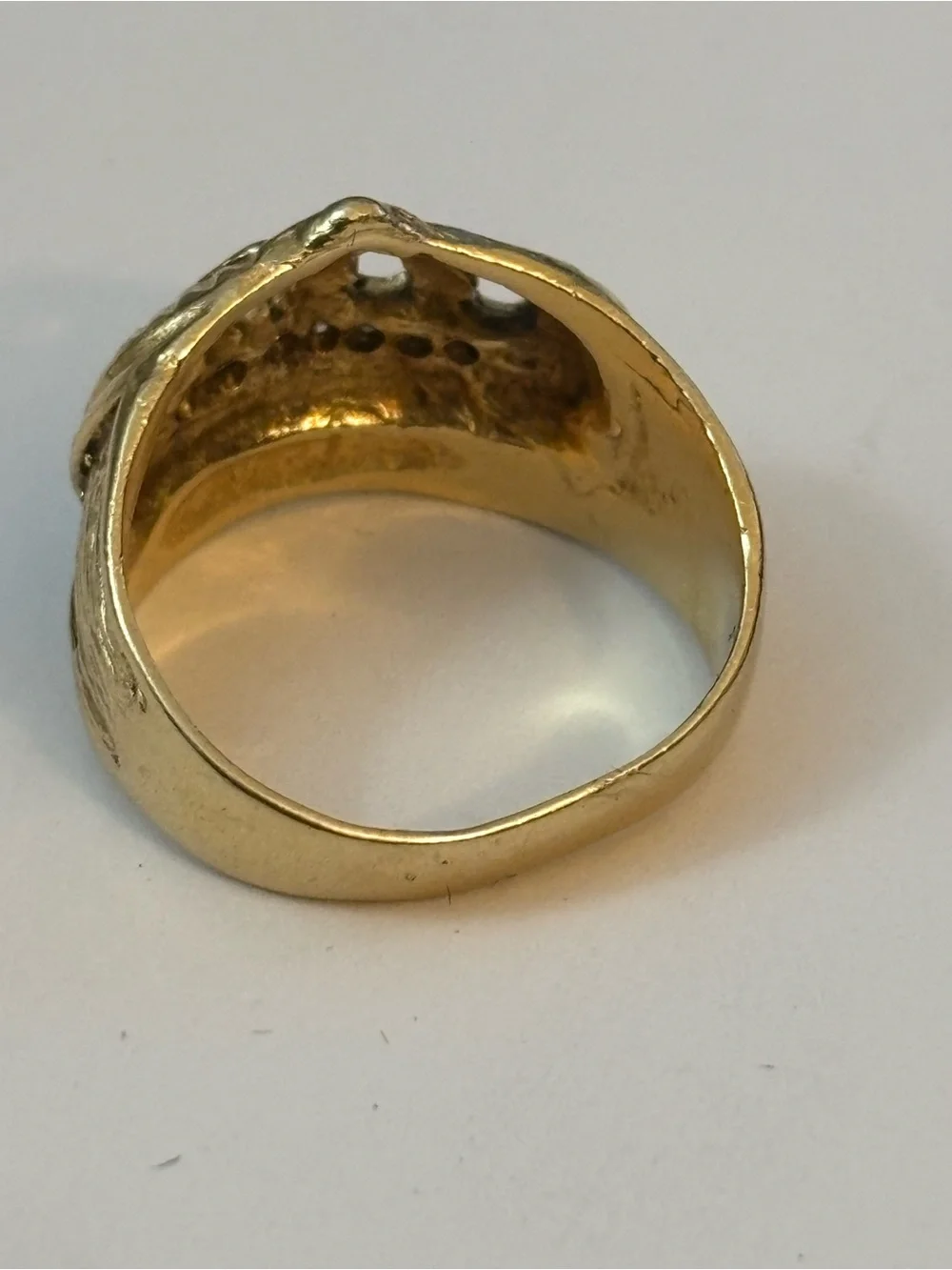 Men's 14k Yellow Solid Gold Kings Crown Diamond Ring